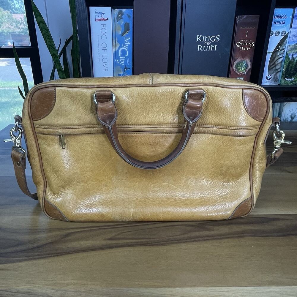 Palm West Golf Vintage Large Leather Messenger Bag Adjustable Strap *flaws* - Picture 5 of 9